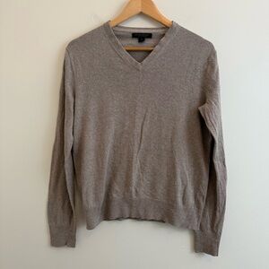 Banana Republic Women's M Gray Silk/Cashmere Blend V-Neck Sweater Soft Luxurious